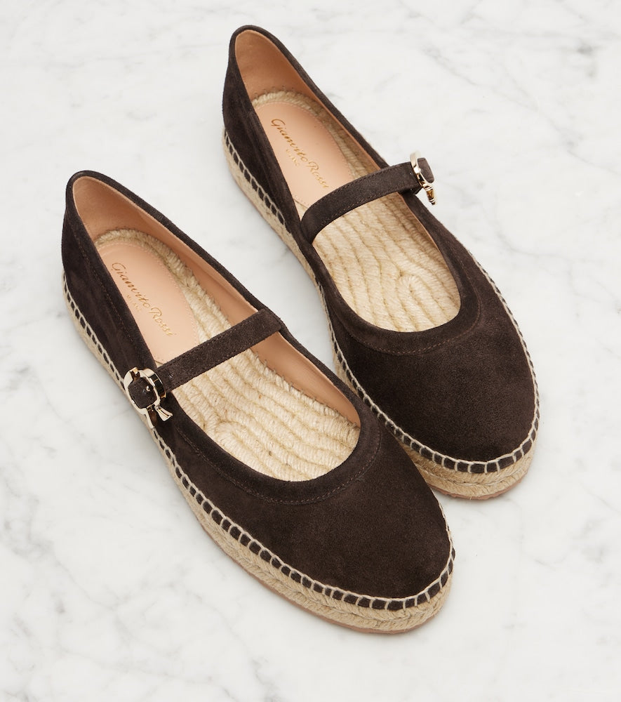 Gianvito Rossi Elda suede espadrilles Mary Jane flats