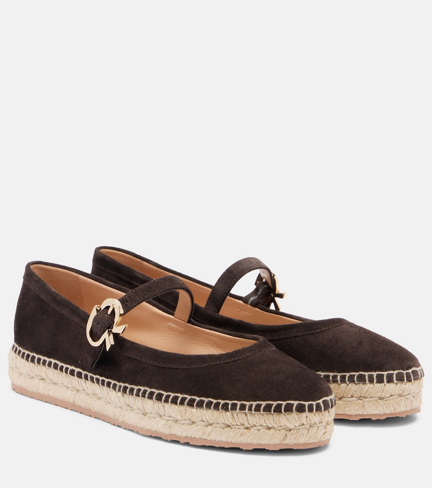 Gianvito Rossi Elda suede espadrilles Mary Jane flats