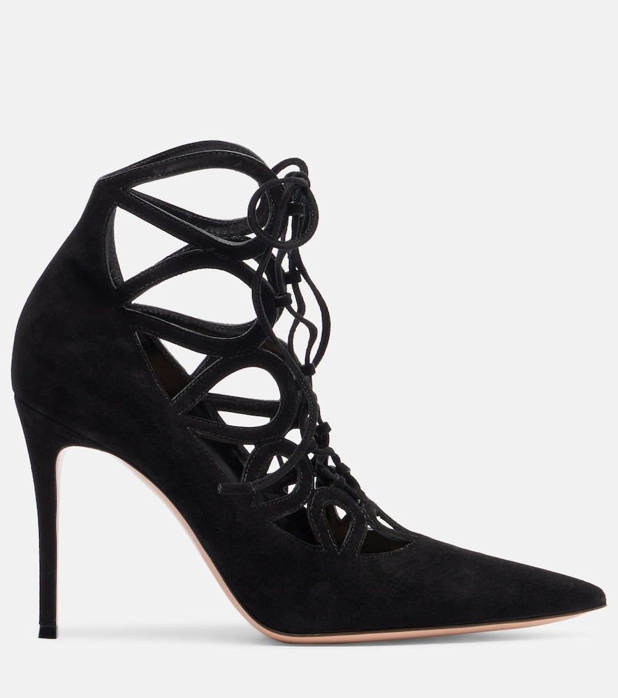 Gianvito Rossi Elisa 95 suede lace-up pumps