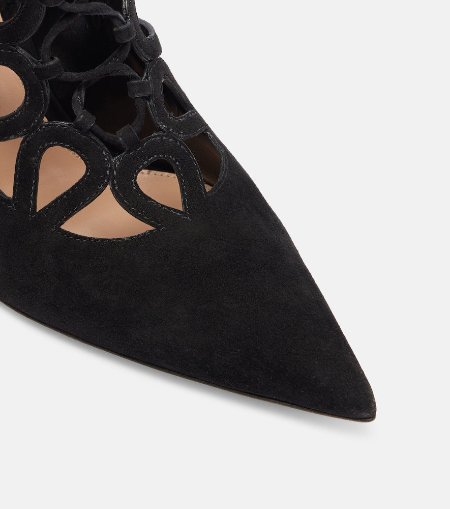 Gianvito Rossi Elisa 95 suede lace-up pumps