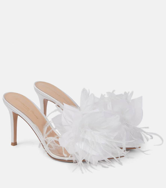 Gianvito Rossi Elle 85 embellished PVC mules