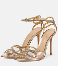 Gianvito Rossi Embellished leather and PVC sandals