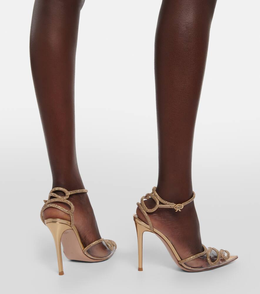 Gianvito Rossi Embellished leather and PVC sandals