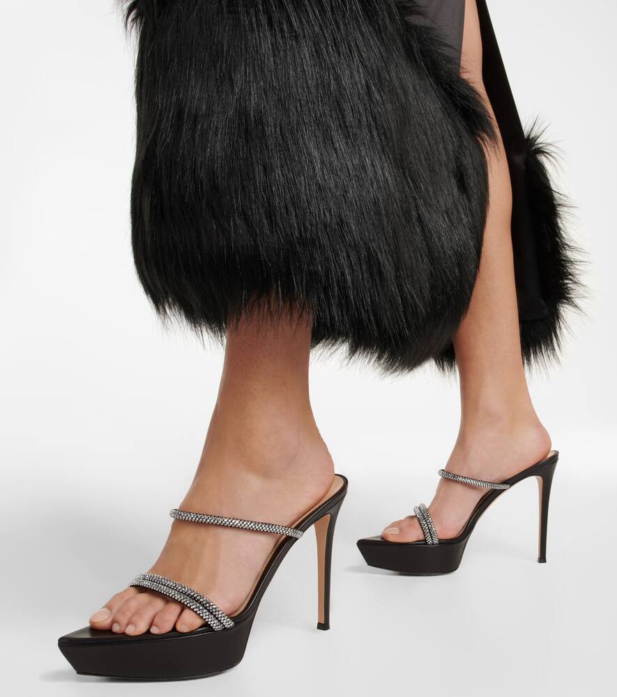 Gianvito Rossi Embellished leather platform sandals
