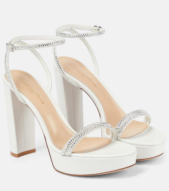 Gianvito Rossi Embellished leather platform sandals