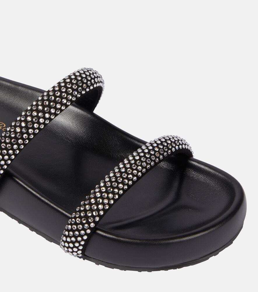 Gianvito Rossi Embellished leather platform slides