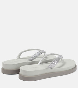 Gianvito Rossi Embellished leather platform thong sandals