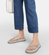 Gianvito Rossi Embellished leather platform thong sandals
