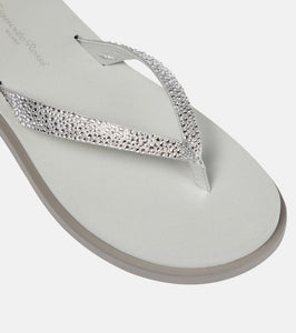 Gianvito Rossi Embellished leather platform thong sandals