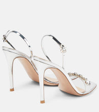 Gianvito Rossi Embellished metallic leather sandals