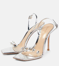 Gianvito Rossi Embellished metallic leather sandals