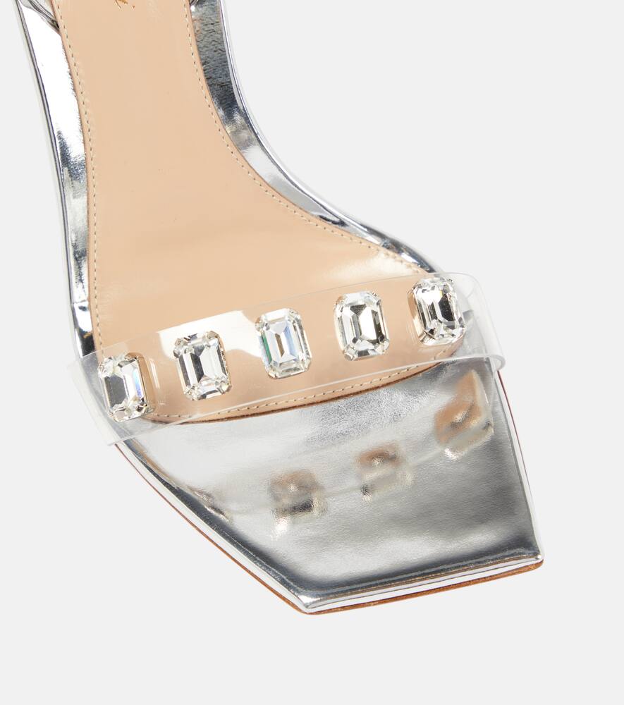 Gianvito Rossi Embellished metallic leather sandals