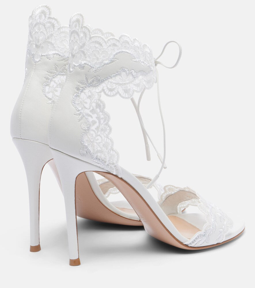 Gianvito Rossi Evie 105 embroidered leather sandals