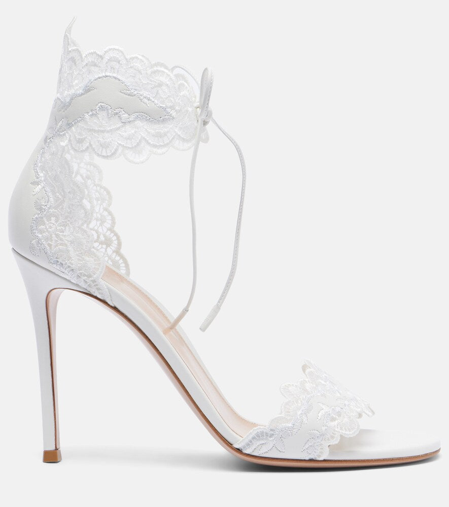 Gianvito Rossi Evie 105 embroidered leather sandals