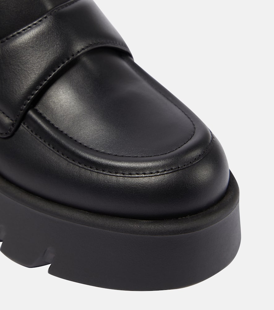 Gianvito Rossi Farren leather platform penny loafers