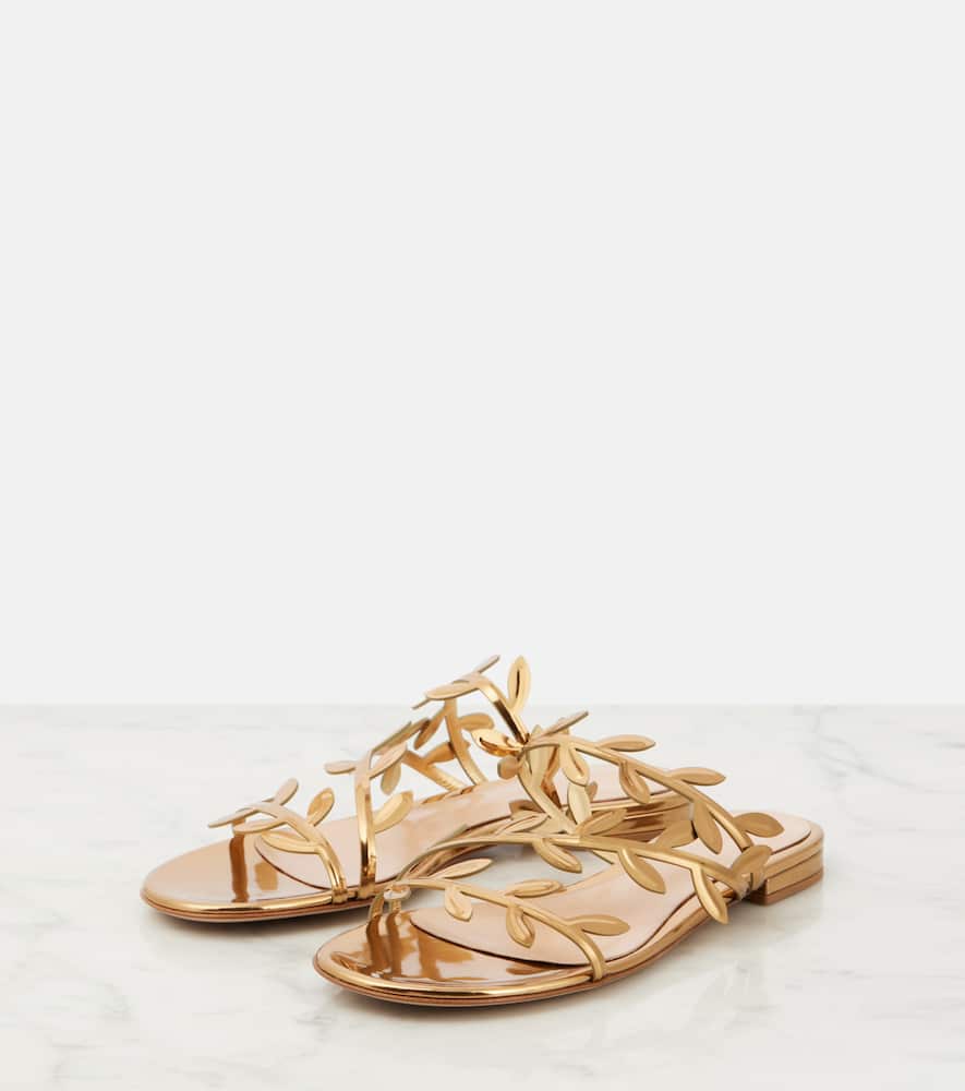 Gianvito Rossi Flavia metallic leather slides