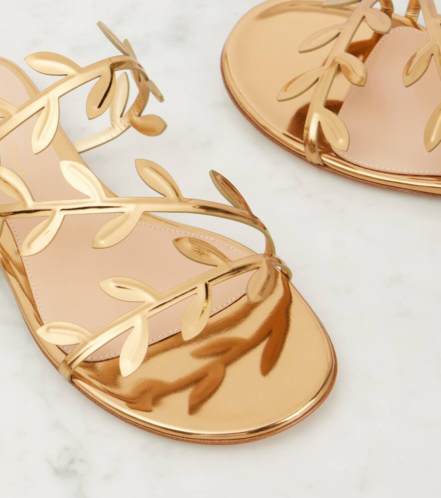 Gianvito Rossi Flavia metallic leather slides