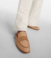 Gianvito Rossi Florio Marbella leather-trimmed raffia mules