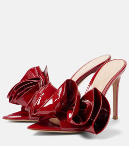 Gianvito Rossi Gabrielle 105 ruffled patent leather mules