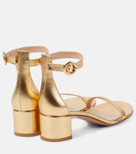 Gianvito Rossi Gaeta 45 metallic leather sandals