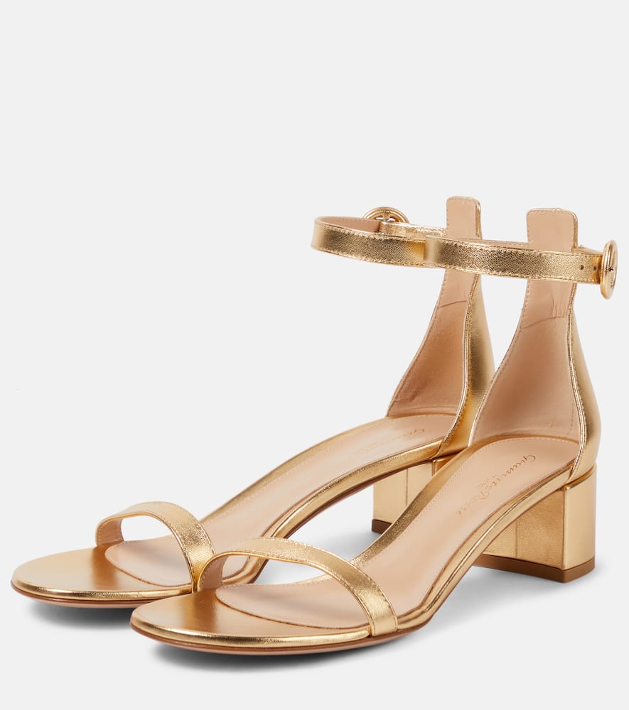 Gianvito Rossi Gaeta 45 metallic leather sandals