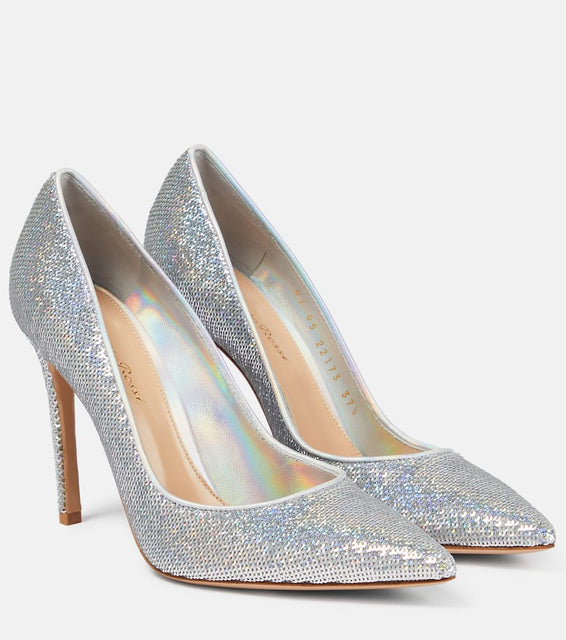 Gianvito Rossi Glitter-embellished pumps