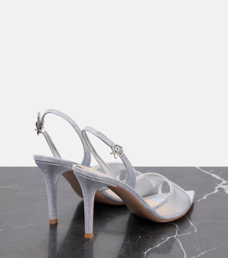 Gianvito Rossi Halley 85 metallic leather slingback pumps