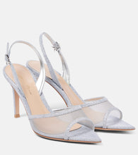 Gianvito Rossi Halley 85 metallic leather slingback pumps