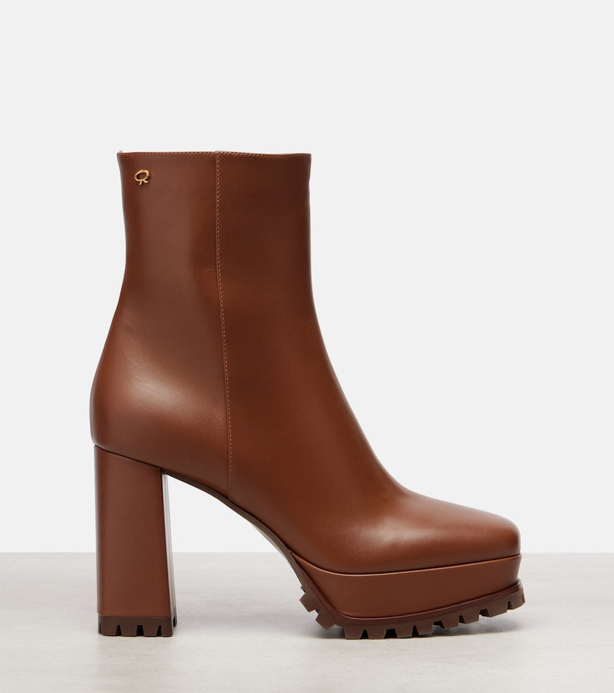 Gianvito Rossi Harlem 70 leather platform ankle boots