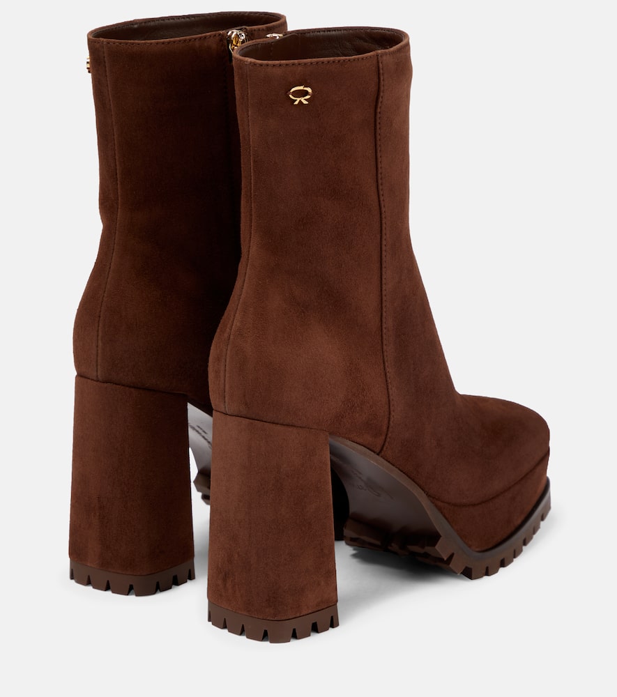 Gianvito Rossi Harlem suede platform ankle boots