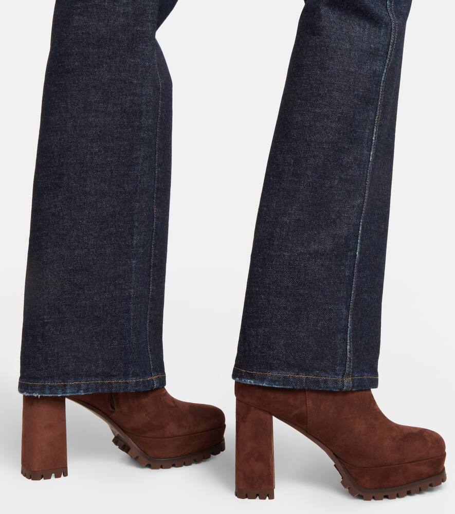 Gianvito Rossi Harlem suede platform ankle boots