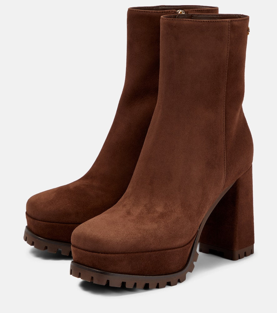Gianvito Rossi Harlem suede platform ankle boots