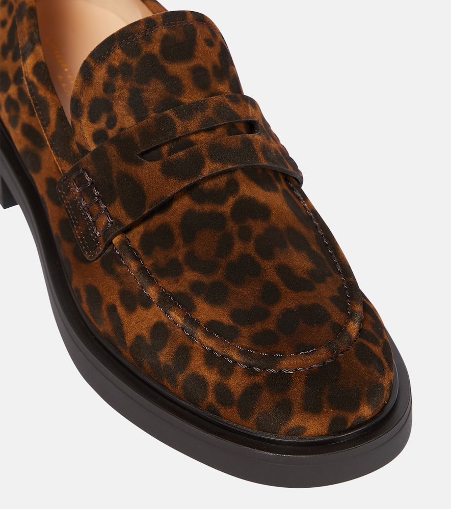 Gianvito Rossi Harris leopard-print suede loafers