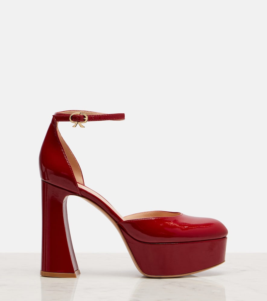Gianvito Rossi Hilary 100 patent leather platform pumps