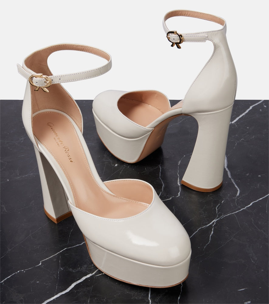 Gianvito Rossi Hilary patent leather platform pumps