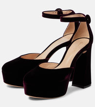 Gianvito Rossi Holly D'Orsay velvet platform pumps