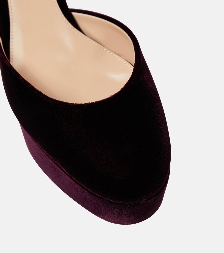 Gianvito Rossi Holly D'Orsay velvet platform pumps