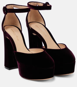 Gianvito Rossi Holly D'Orsay velvet platform pumps