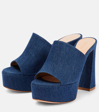 Gianvito Rossi Holly denim platform mules
