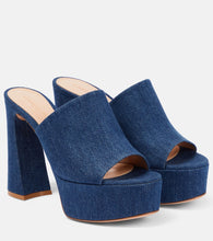 Gianvito Rossi Holly denim platform mules