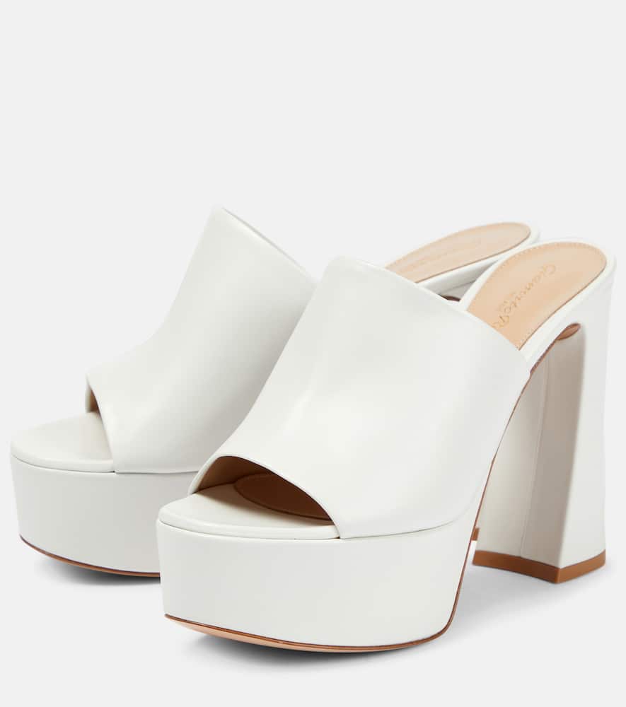 Gianvito Rossi Holly leather platform mules