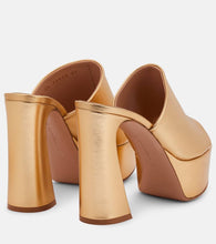 Gianvito Rossi Holly metallic leather platform mules