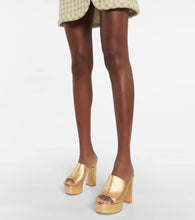 Gianvito Rossi Holly metallic leather platform mules