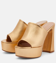 Gianvito Rossi Holly metallic leather platform mules