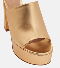 Gianvito Rossi Holly metallic leather platform mules