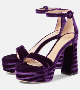 Gianvito Rossi Holly velvet platform sandals