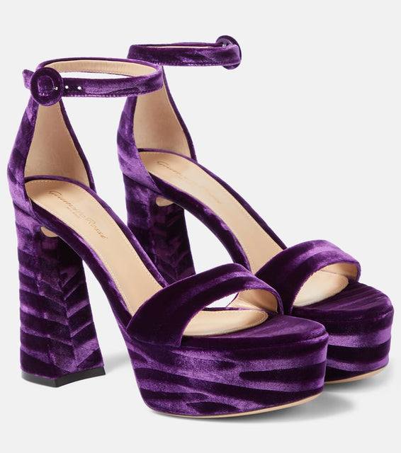 Gianvito Rossi Holly velvet platform sandals