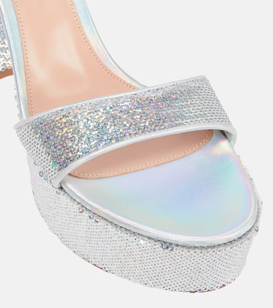 Gianvito Rossi Holographic platform sandals