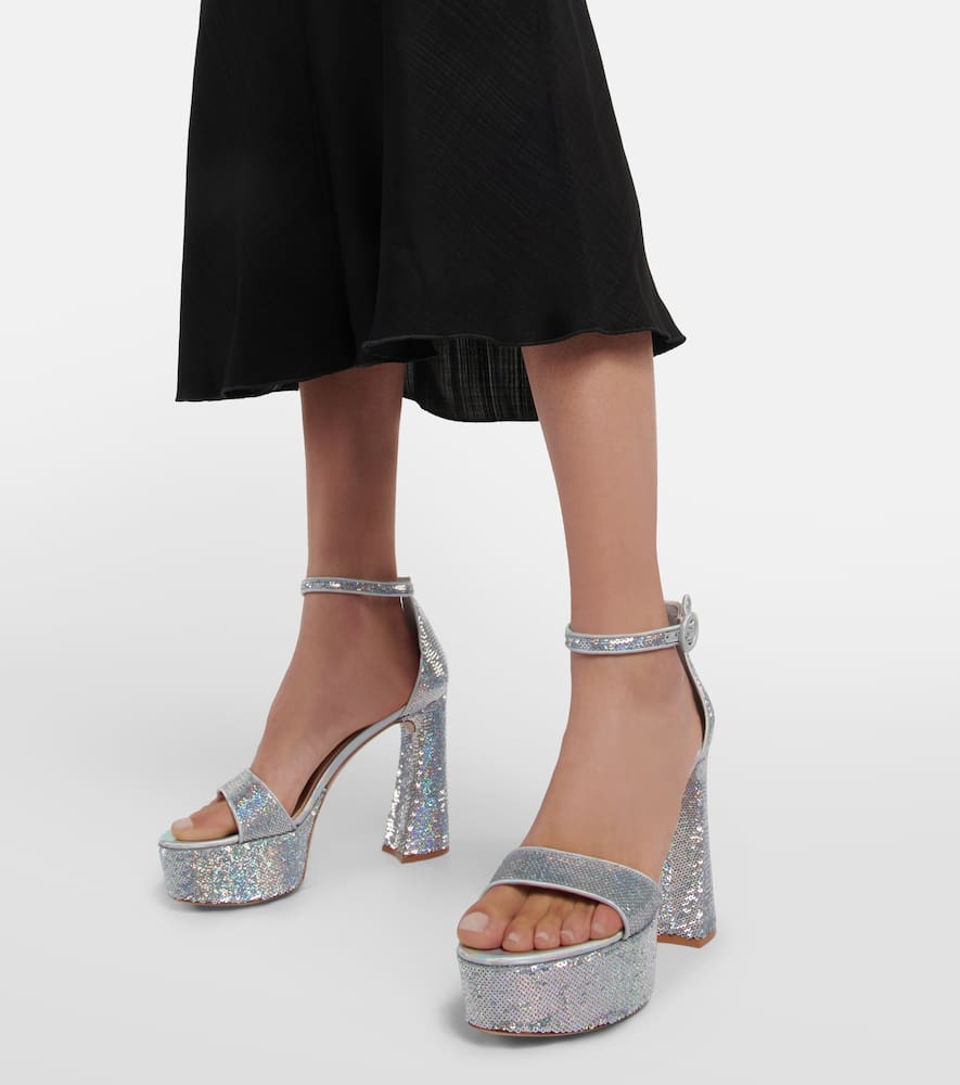 Gianvito Rossi Holographic platform sandals