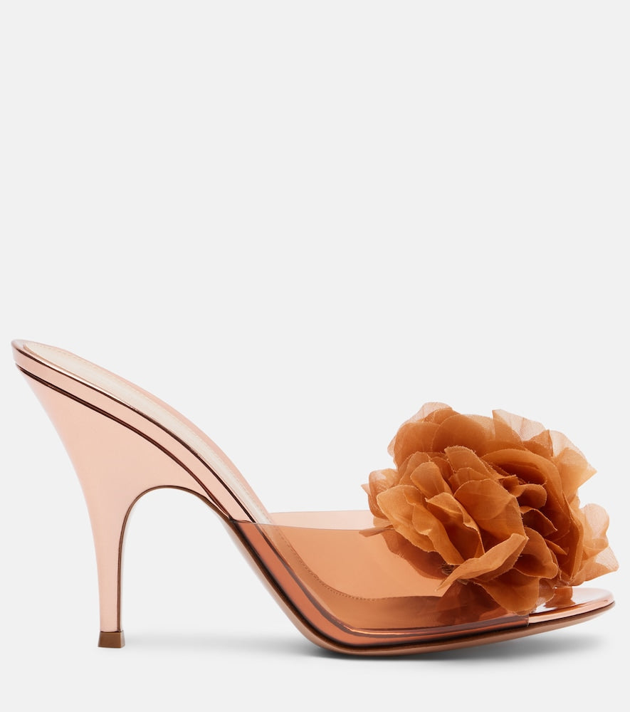 Gianvito Rossi Igea floral-applique PVC mules